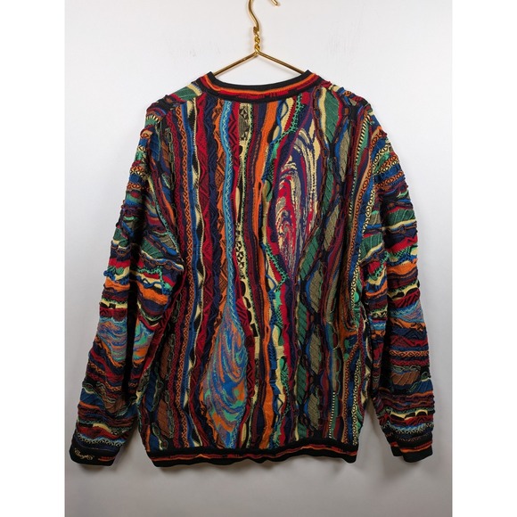 Coogi Sweater Mens XXL 2XL Light Multicolor 3D Knit Cotton Vintage 90s Australia - Picture 8 of 12